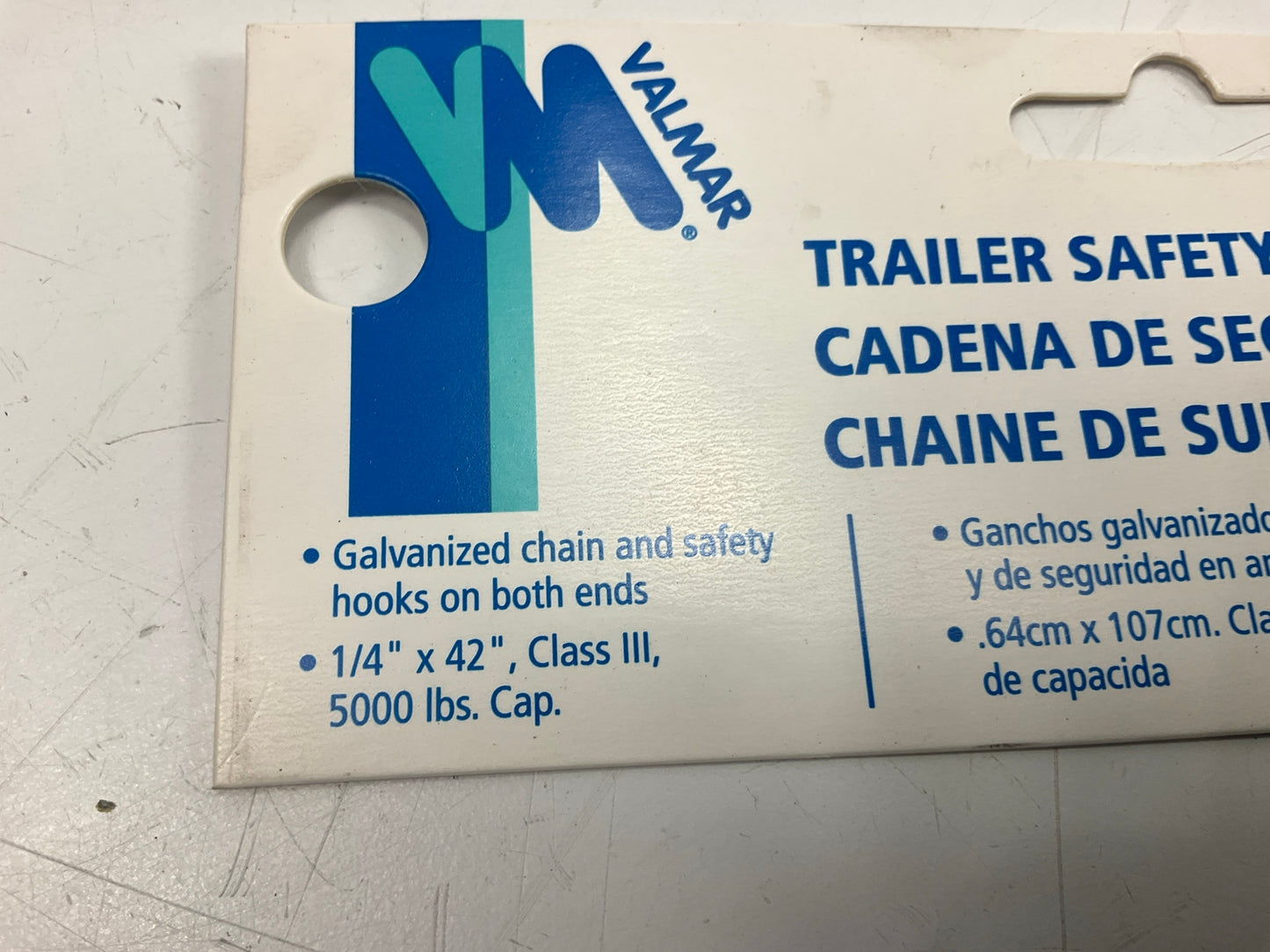 Bigger Hooks - Valmar 80222 Marine Trailer Safety Chain - 1/4'' X 42'', Class 3