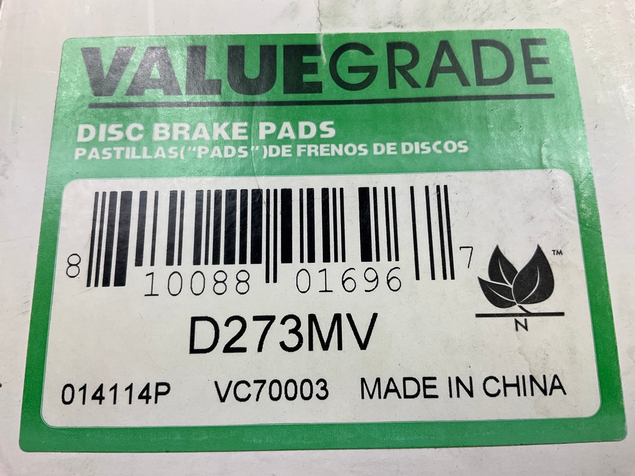 Valuegrade D273MV Front Brake Pads