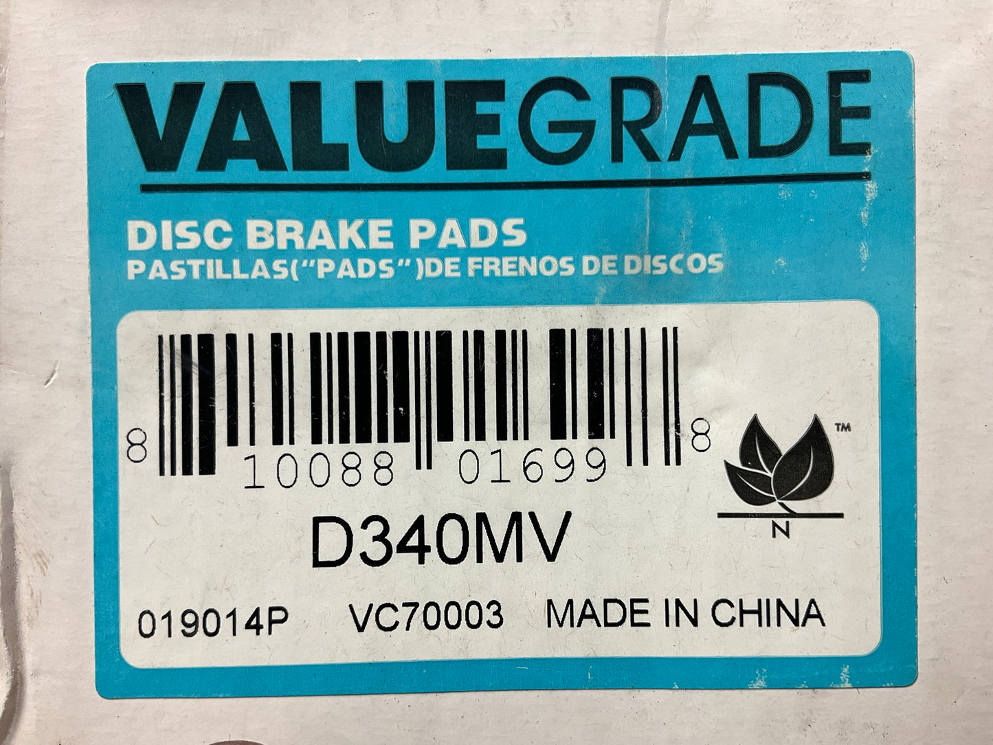 Valuegrade D340MV Rear Semi-Metallic Disc Brake Pads