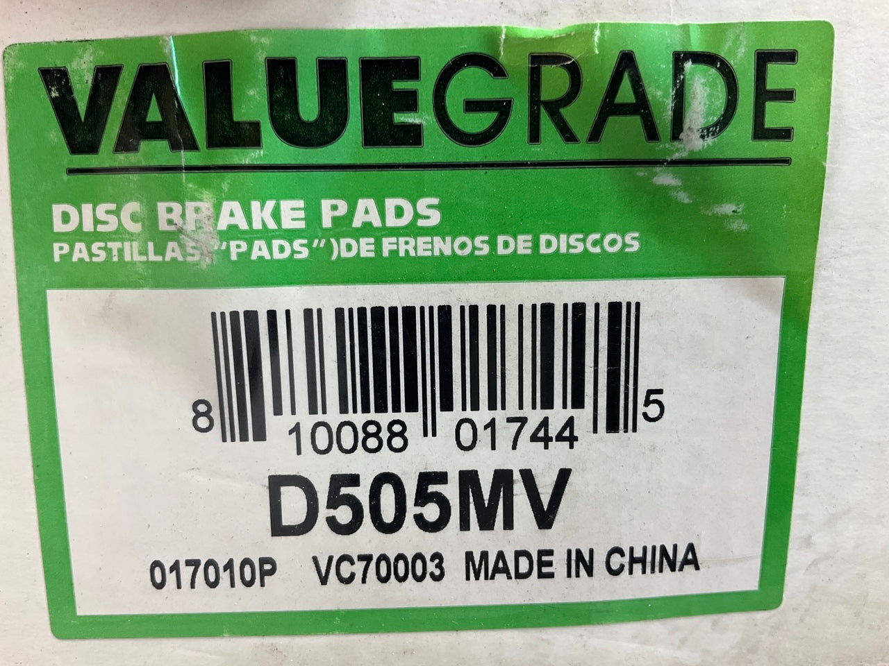 Valuegrade D505MV Front Brake Pads - Semi-Metallic