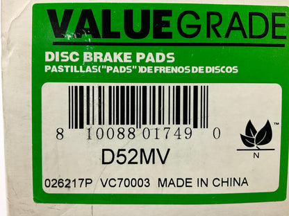 Valuegrade D52MV Front Semi-Metallic Disc Brake Pads