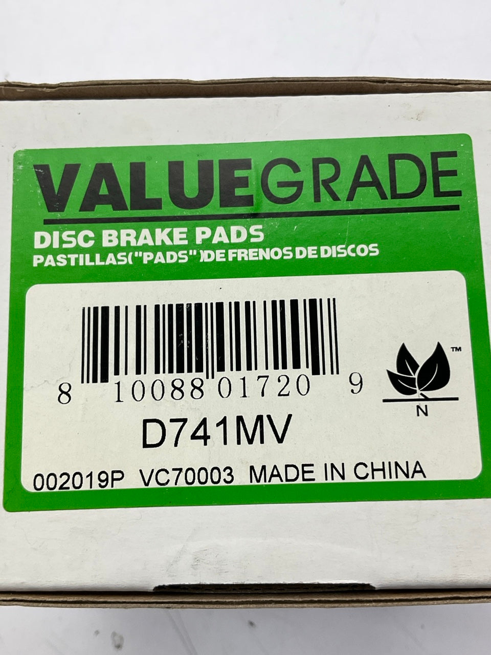 Valuegrade D741MV Front Brake Pads