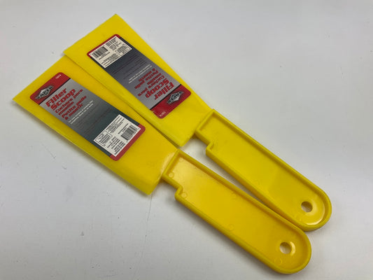 (2) Body Filler Spreader Scoop, Plastic, Yellow,  For Auto Body Repair Work