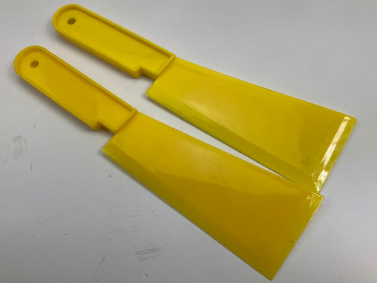 (2) Body Filler Spreader Scoop, Plastic, Yellow,  For Auto Body Repair Work