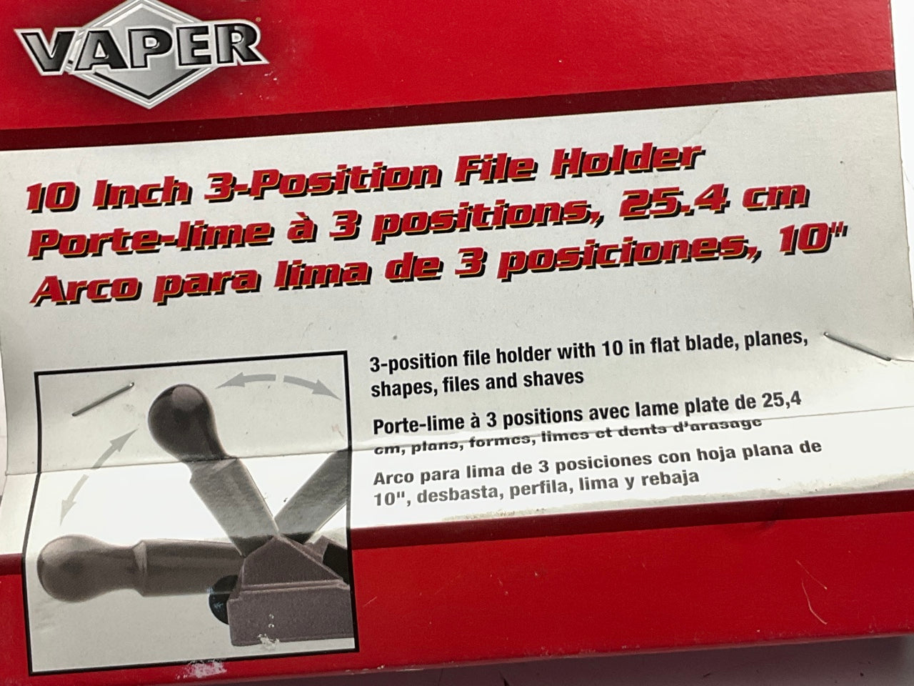Vaper 15075 3-position File Holder, 10'' Flat Blade, Planes, Shapes, Files Shaves