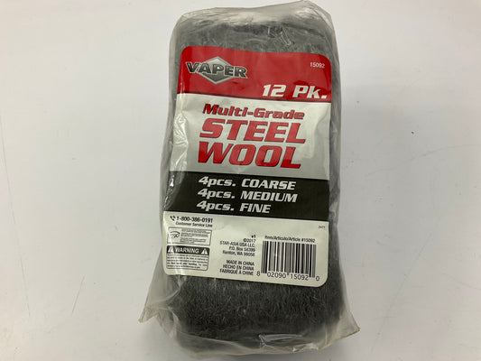 Vaper 15092 Multi Grade Steel Wool - 12 Pack