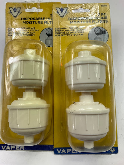 (4) Pcs - 19302 Disposable Inline Spray Gun Air Filters, 1/4'' NPT Thread