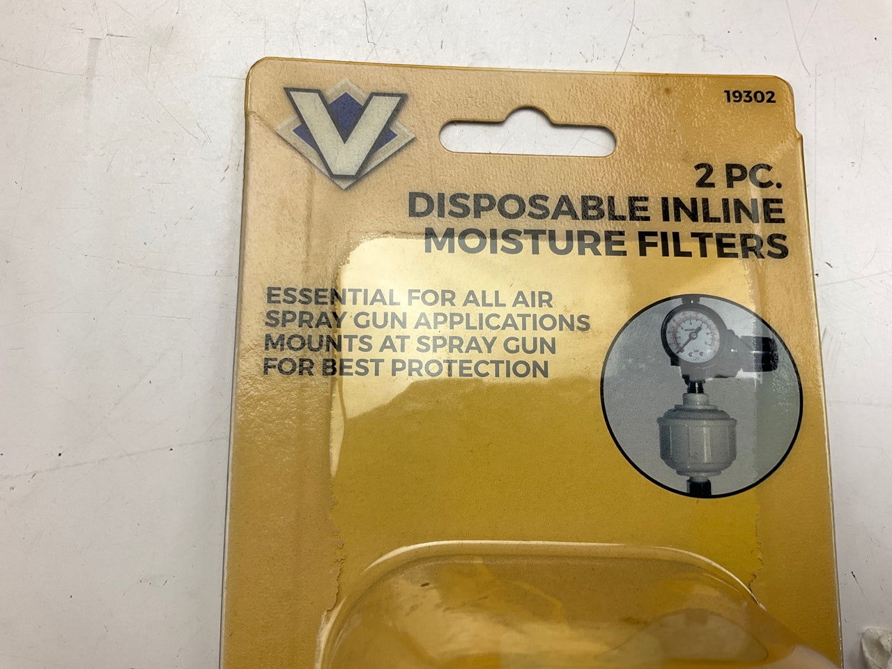 19302 Disposable Inline Spray Gun Air Filters, 2 - Pack, 1/4'' NPT Threads