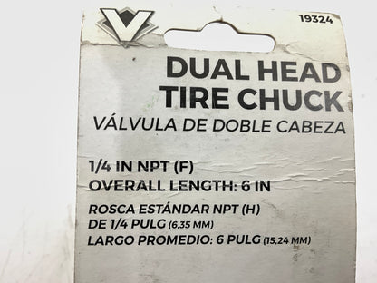 Vaper 19324 Dual Head Tire Air Chuck - Female 1/4'' NPT, 6'' Long