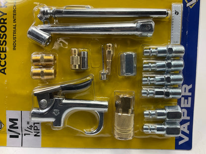 Vaper 19338 17-Piece Air Tool Accessory Kit With Blow Gun & Fittings & Air Chuck
