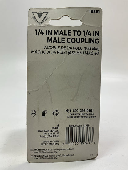 Vaper 19361 1/4'' Male To 1/4'' Male Coupler Double Male Connector