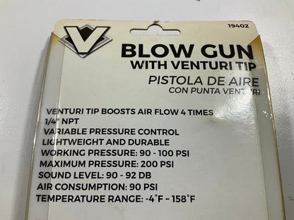 Vaper 19402 Venturi Air Blow Gun, LARGE, 90-120 PSI Working Pressure, 1/4'' NPT