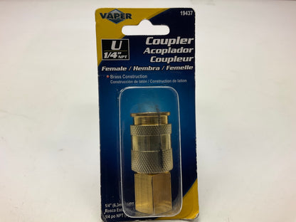 Vaper 19437 Air Compressor Line Fitting - 1/4-Inch NPT Universal Female Coupler