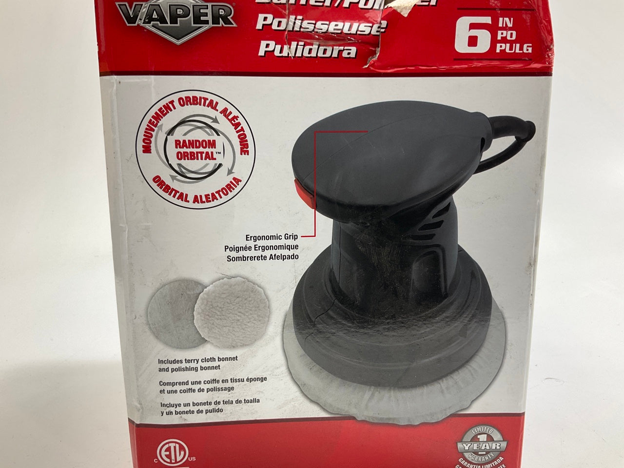 Vaper 22606 6'' Random Orbital Buffer / Polisher
