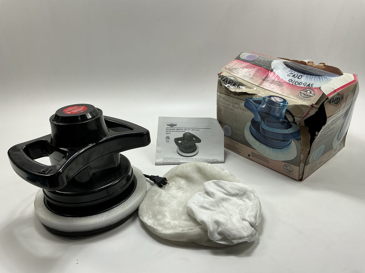 Vaper 22610 10'' Random Orbital Buffer Polisher, 3000 RPM