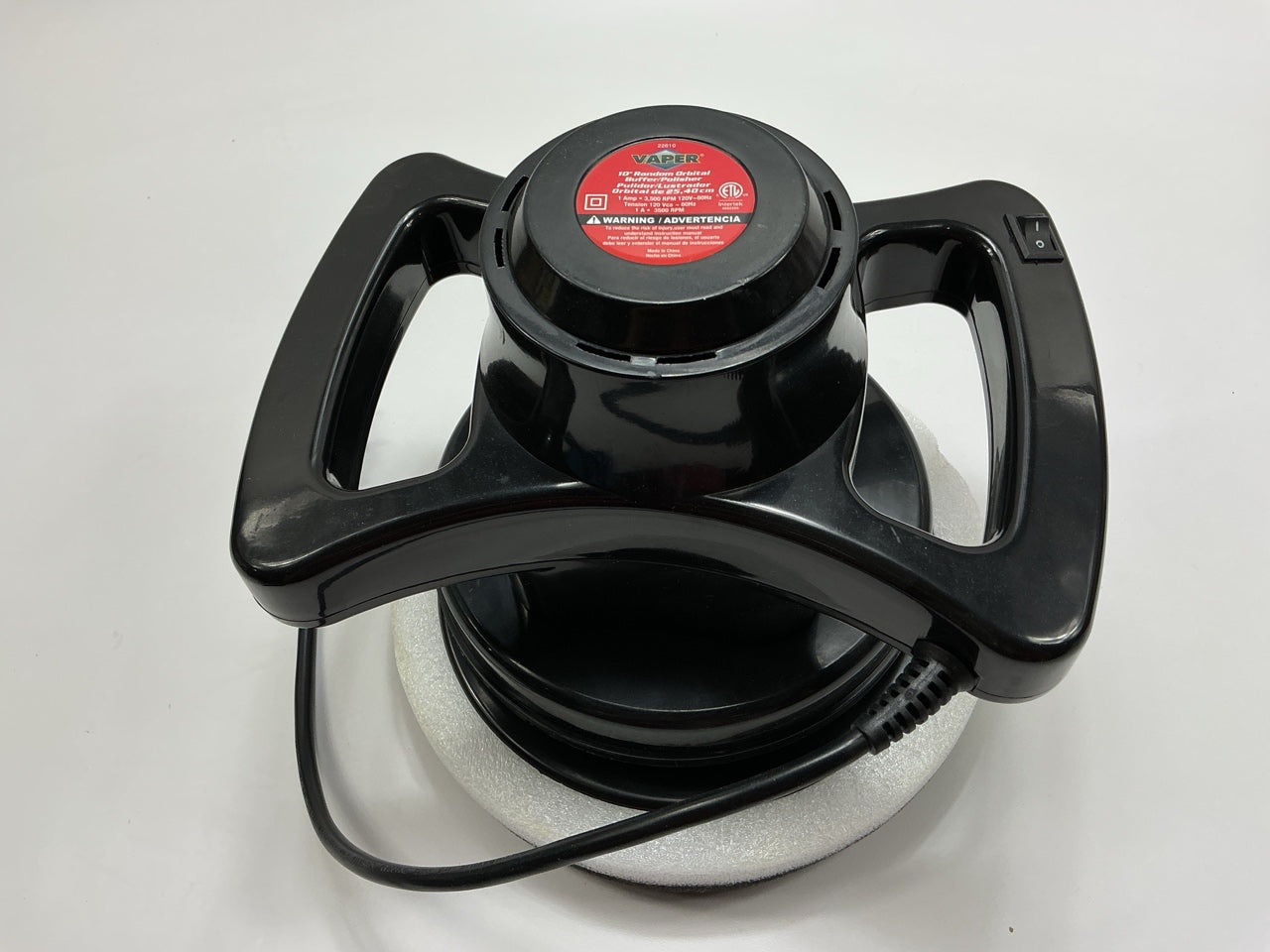 Vaper 22610 10'' Random Orbital Buffer Polisher, 3000 RPM