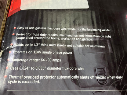 Vaper 41185 120V 90A Gasless Flux-Core Welder