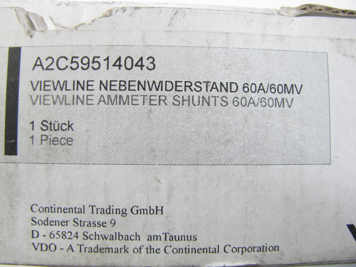 VDO A2C59514043 Viewline Ammeter Shunt -/+60A Amp