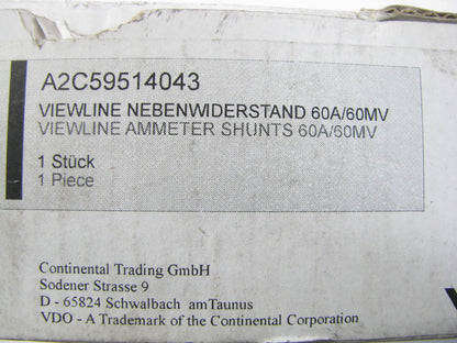VDO A2C59514043 Viewline Ammeter Shunt -/+60A Amp