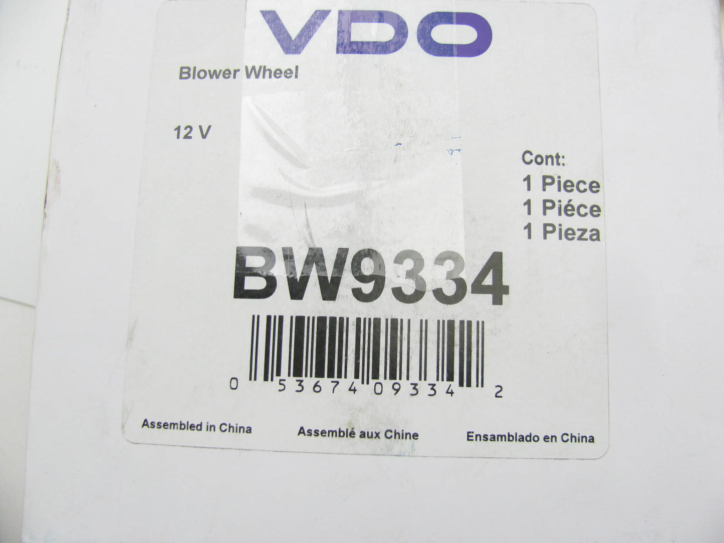 VDO BW9334 HVAC Blower Motor Wheel
