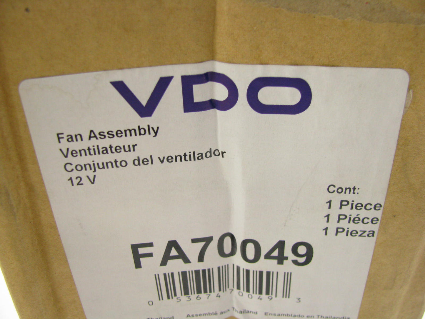 VDO FA70049 A/C Condenser Fan Assembly