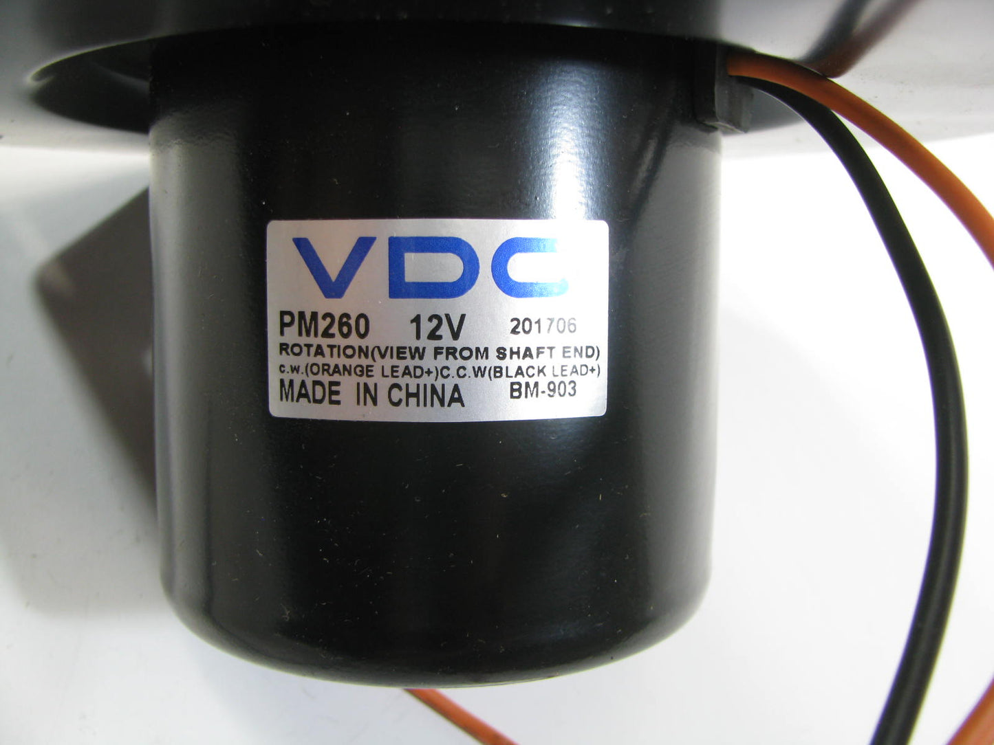 VDO PM260 HVAC Blower Motor Front W/O Wheel