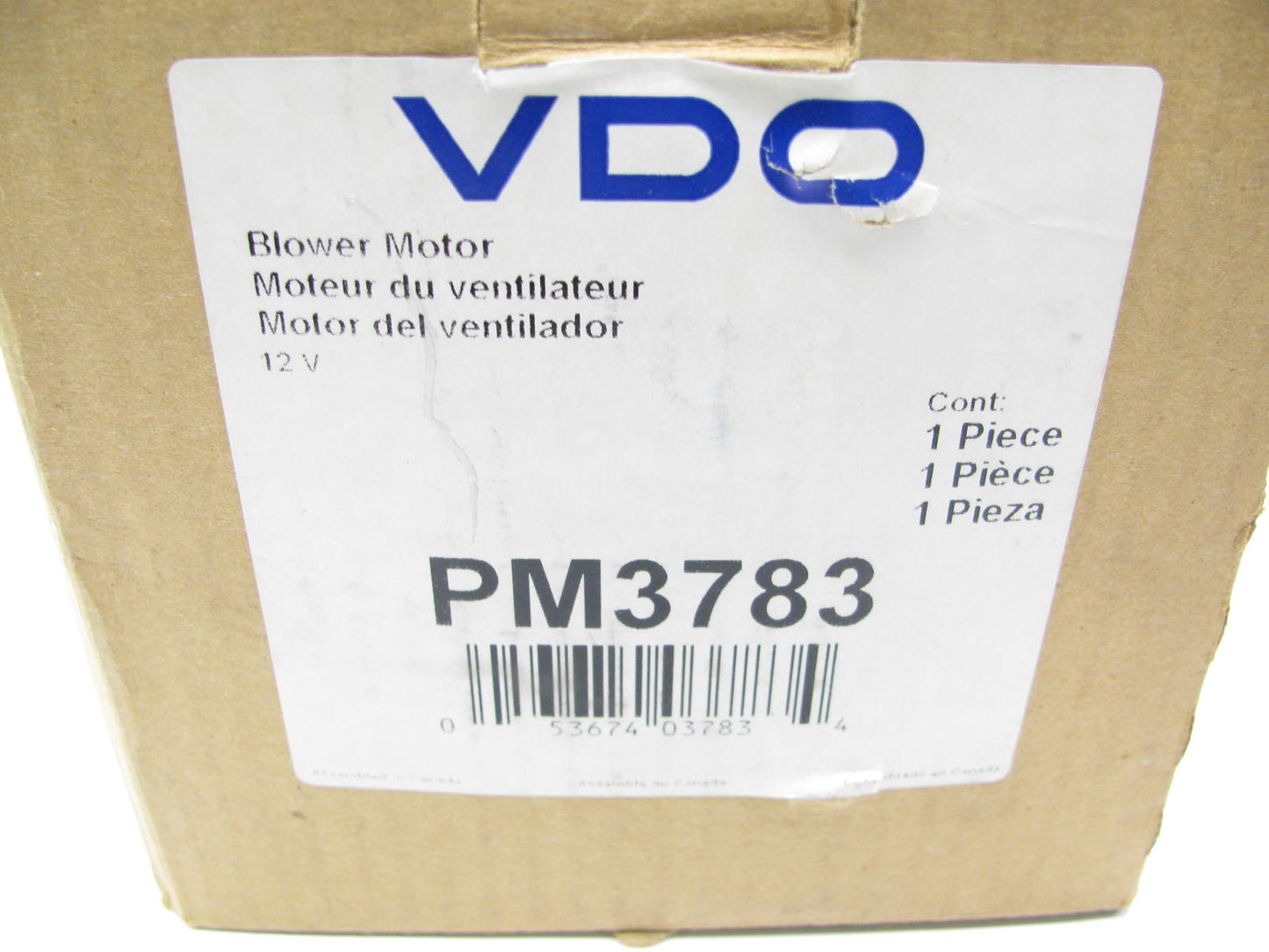 VDO PM3783 HVAC Blower Motor - 1988-1992 Toyota Corolla DOHC