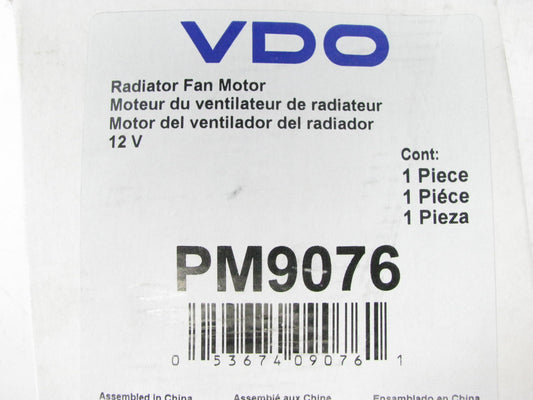 VDO PM9076 Engine Cooling Fan Motor