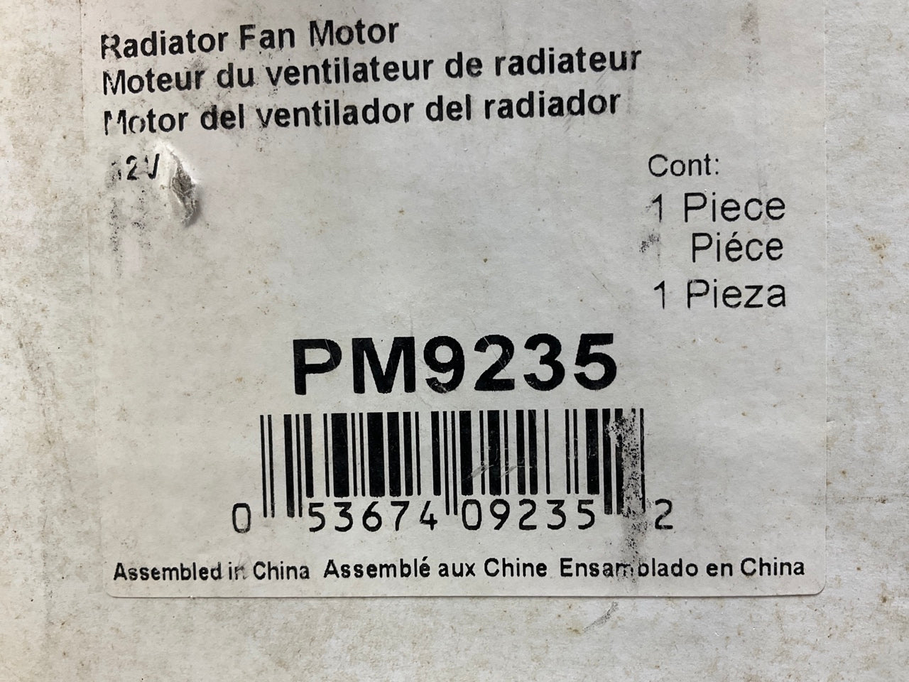 VDO PM9235 Engine Cooling Fan Motor - Right / Passenger Side
