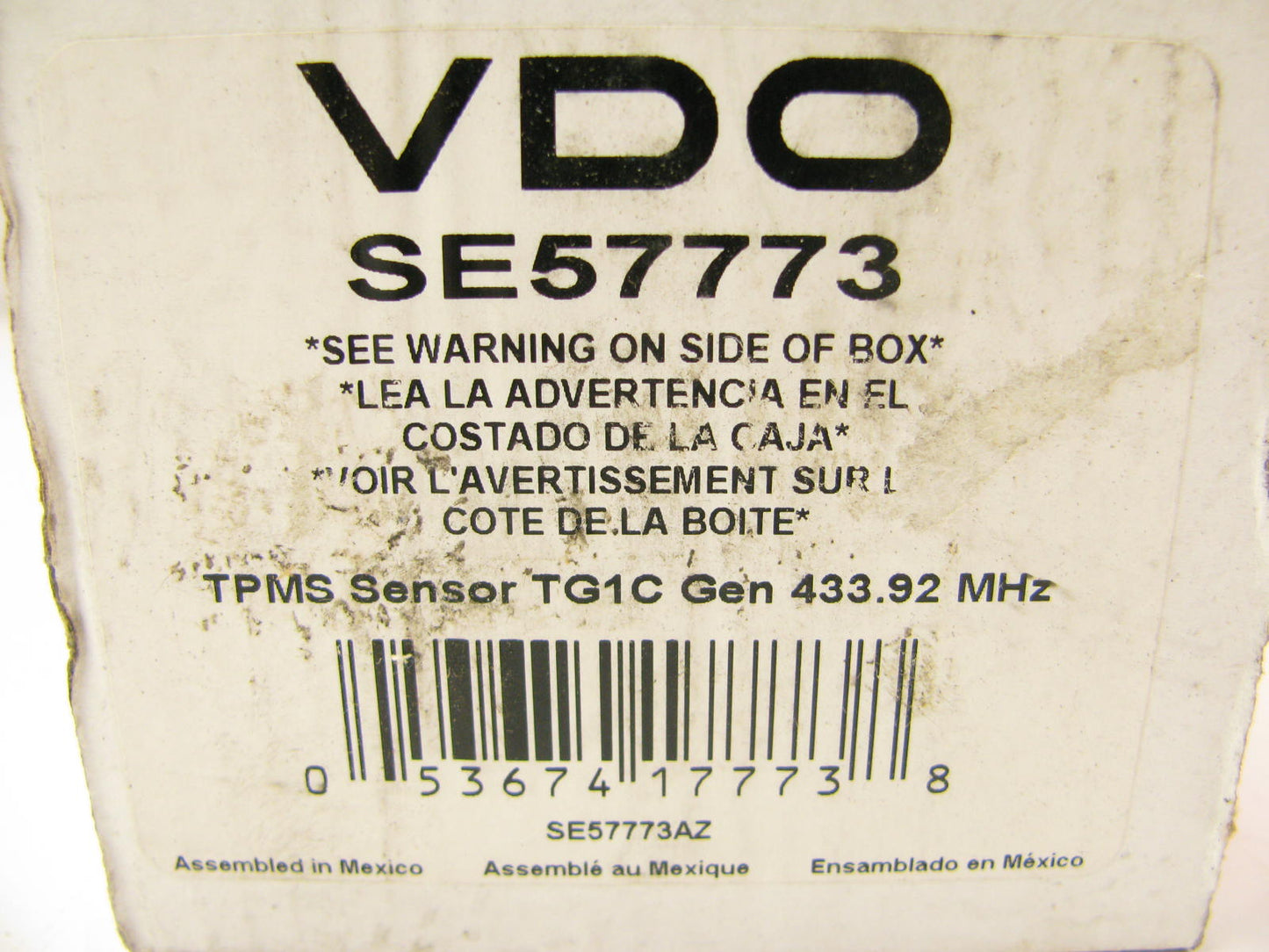 VDO SE57773 TPMS Tire Pressure Monitor Sensor