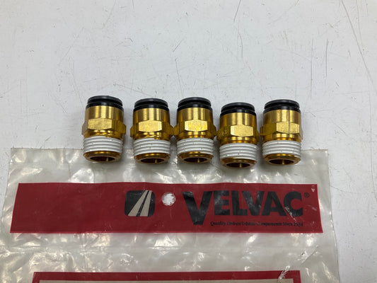 Velvac 016160 Nylon Air Brake Tube Fitting Nut, 3/8'' Brass - 5 PACK