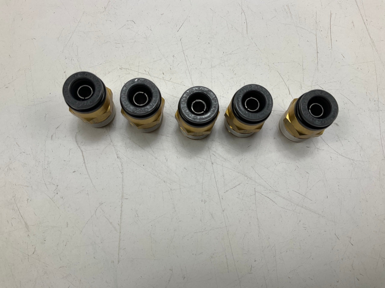 Velvac 016160 Nylon Air Brake Tube Fitting Nut, 3/8'' Brass - 5 PACK