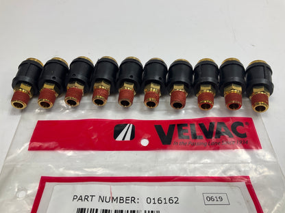 (10) Velvac 016162 Push-Lock Air Brake Fitting, Male, Brass, 3/8'' X 1/8''