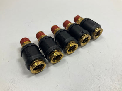 (10) Velvac 016162 Push-Lock Air Brake Fitting, Male, Brass, 3/8'' X 1/8''