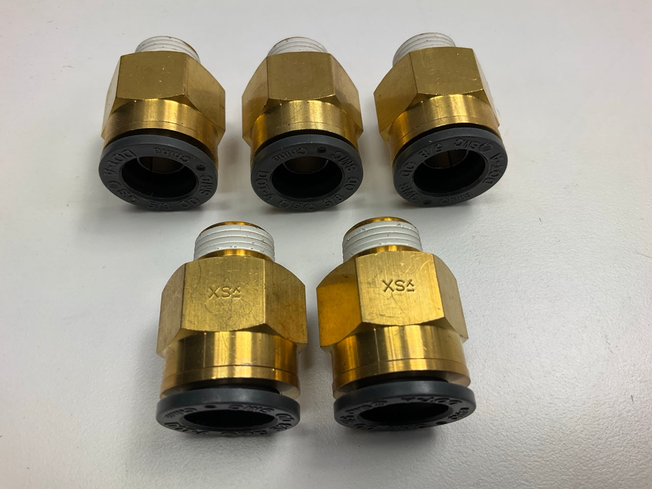 (5) Velvac  016163 - Push Lock Male Connector 5/8'' X 3/8'' Air Brake Fittings