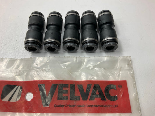 (5) Velvac 016640 Push-Lock Air Brake Fitting, Full Union, 1/4''