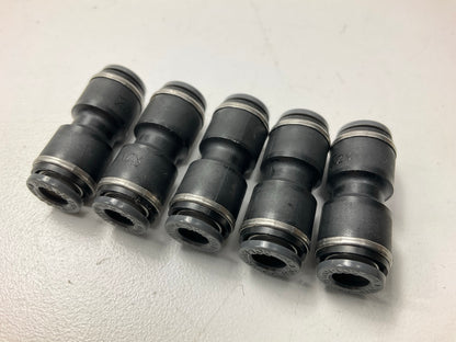 (5) Velvac 016640 Push-Lock Air Brake Fitting, Full Union, 1/4''