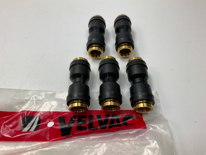 (5) Velvac 016660 Push-Lock Air Brake Fitting, Full Union, 3/8''