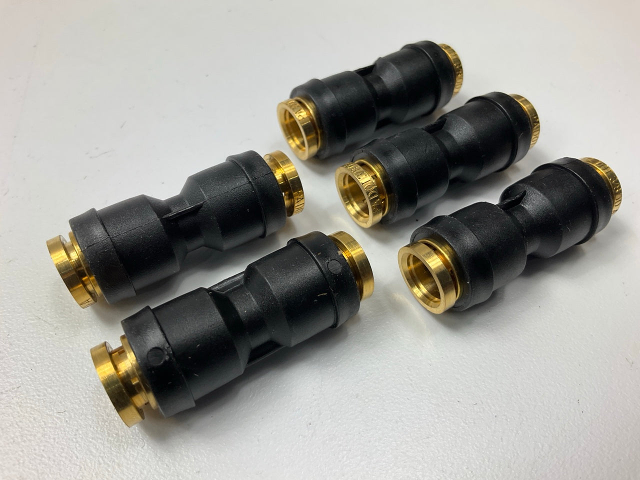 (5) Velvac 016660 Push-Lock Air Brake Fitting, Full Union, 3/8''