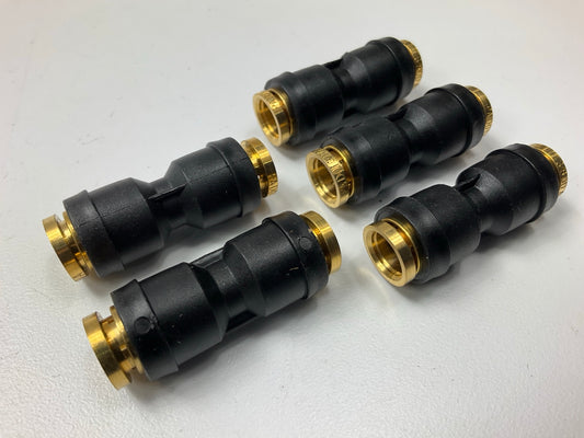 (5) Velvac 016660 Push-Lock Air Brake Fitting, Full Union, 3/8''