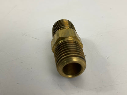 (10) Velvac 018010 Pipe Fittings, Hex Nipple, Brass, 1/4''