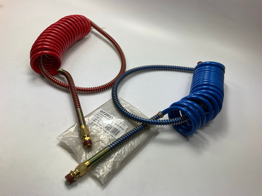 Velvac 022001 Coiled Nylon Air Hose Tubing Kit, 15' Standard (Blue & Red)