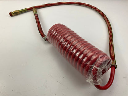 Velvac 022005 Coiled Nylon Air Hose Tubing Assembly, Red Emergency, 15' Long