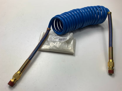 Velvac 022027 Coiled Nylon Air Hose Tubing Assembly, 15' Service Only (BLUE)