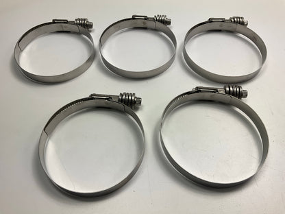 (5) Velvac 022445 Constant Torque Hose Clamps, 3-3/4'' - 4-5/8'' Clamping Range