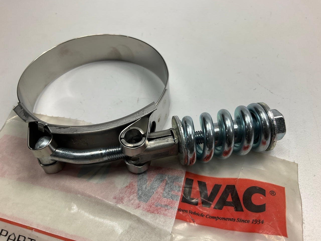 Velvac 022581 Spring Loaded T-Bolt Hose Clamp, 2-3/4'' - 3-1/16''