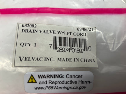 (5) Velvac 032082 Drain Pull Valve With 5' Cable, 1/4'' MPT