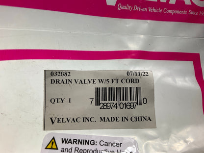 Velvac 032082 Drain Pull Valve With 5' Cable, 1/4'' MPT