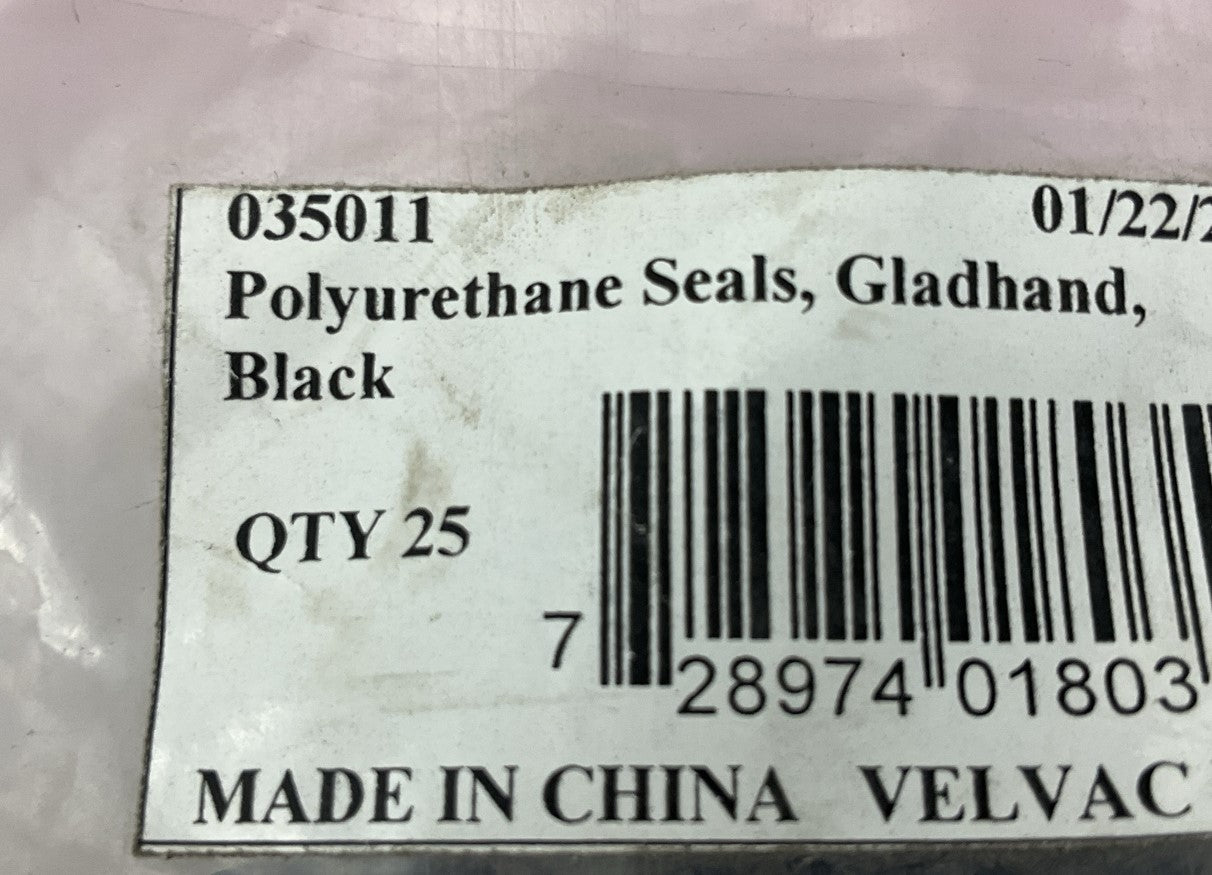 (25) Velvac 035011 Polyurethane Gladhand Seals - Black