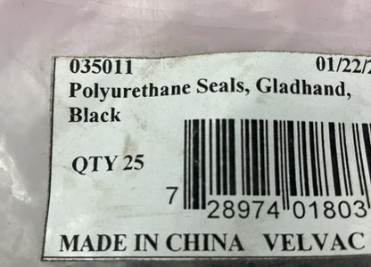 (25) Velvac 035011 Polyurethane Gladhand Seals - Black